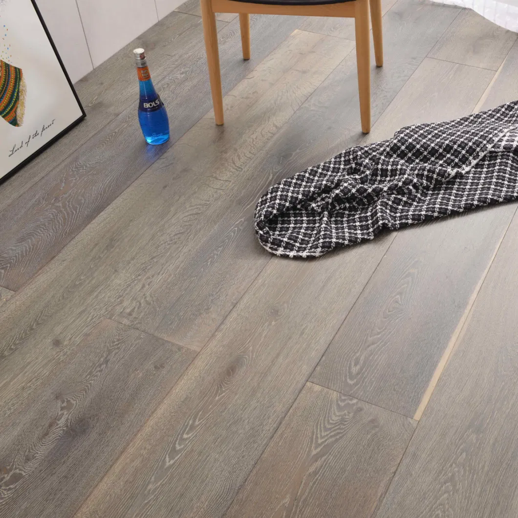 Smoked Grey European Oak Engineered Parquet Wood Flooring