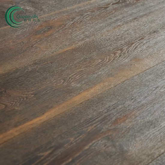 オーク材フローリング 焼成スモークウッド ワックスオイル仕上げ ハードブラッシュ仕上げ 素朴な木製フローリング 堅木張りの床