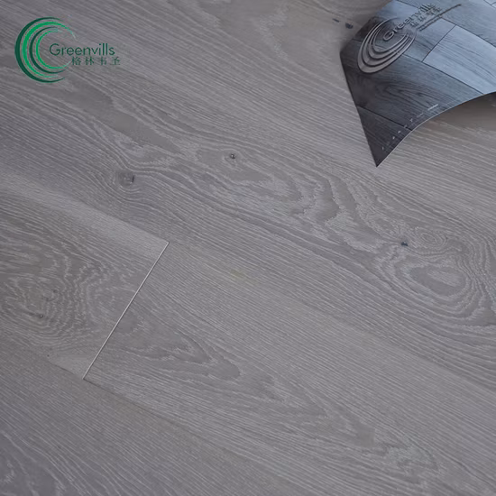 Greenvills スモーク ホワイト ライム ブラッシュド エンジニアリング オーク材フローリング/寄木張りフローリング/オーク材フローリング (CE/Carb/FSC 付き)